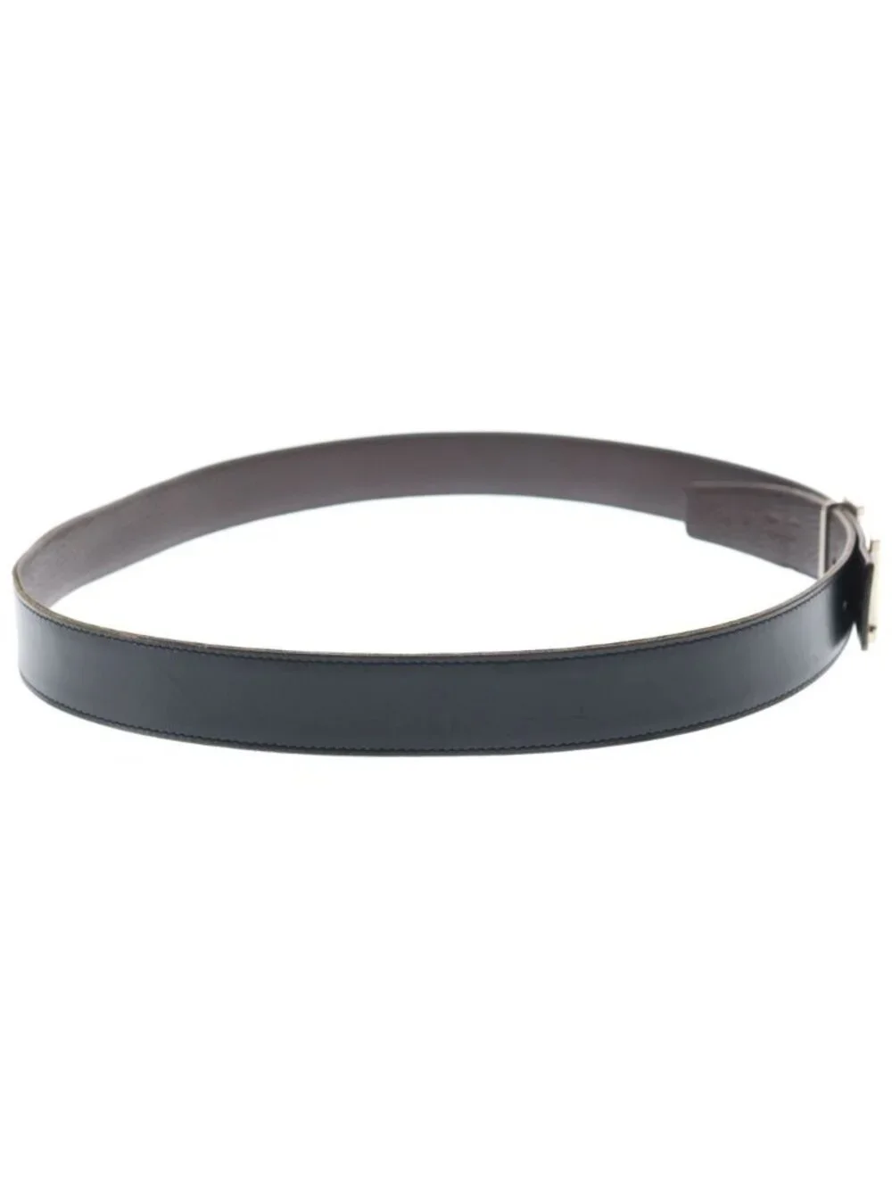 Hermes Constance Belt Reversible Leather Black Brown Silver